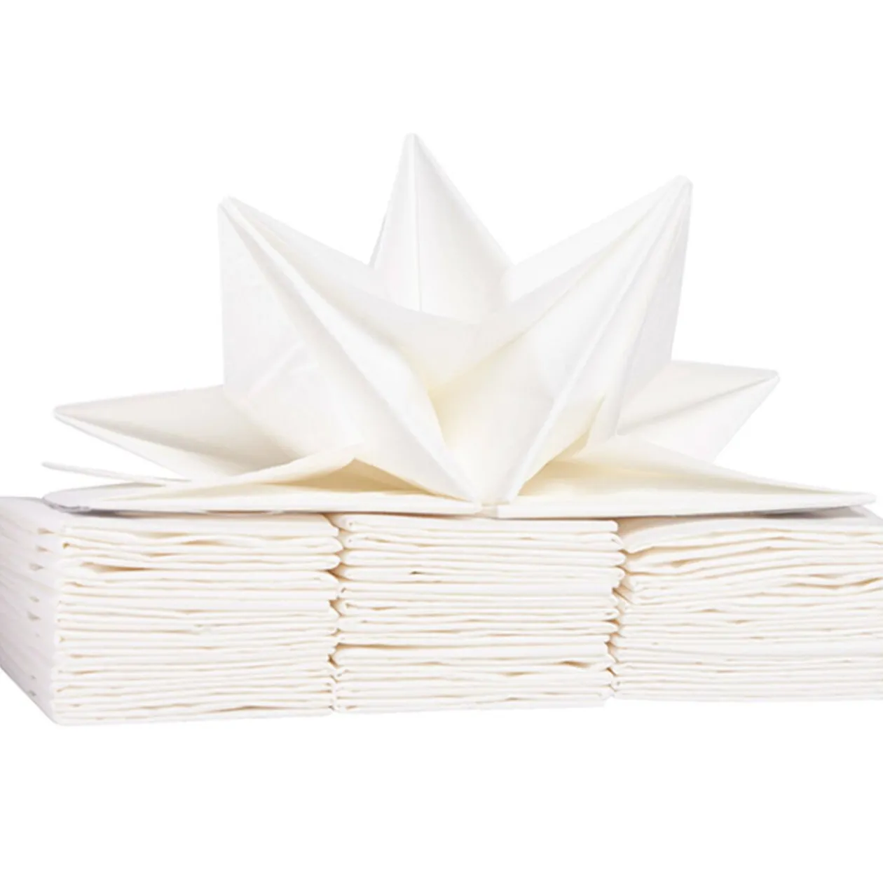 Serviette en papier pré pliée ivoire x12