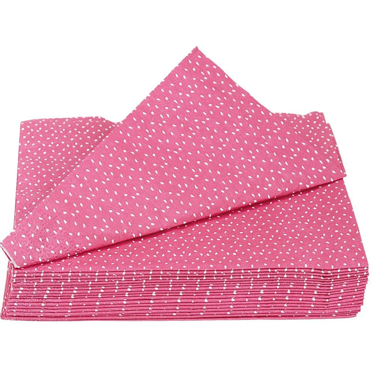Serviette en papier rose et blanche x 20