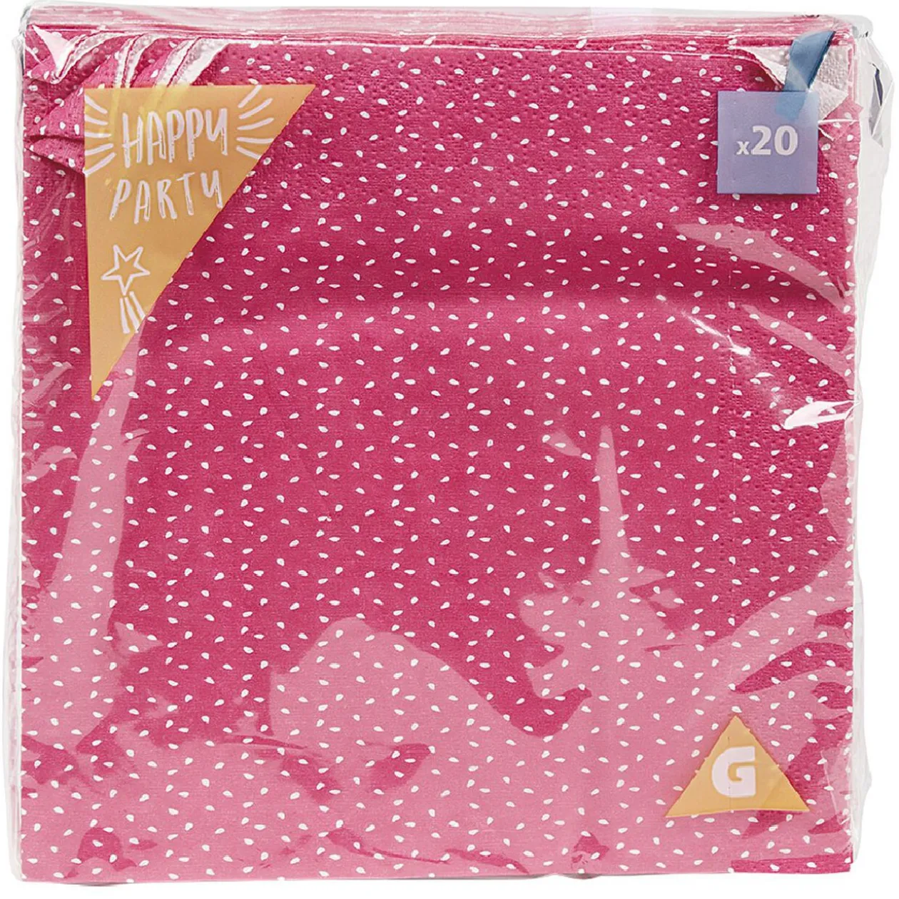 Serviette en papier rose et blanche x 20