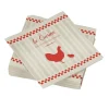 Serviette en papier style rétro motif poule et poussin x 50