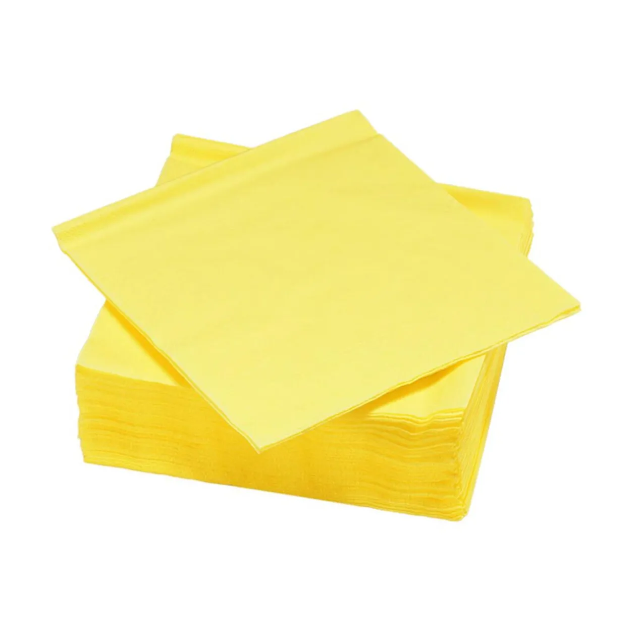 Serviette jetable 2 plis jaune canari x50