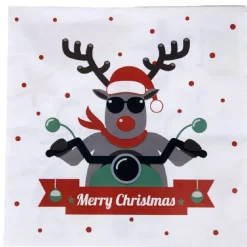 Serviette jetable design renne motard x20