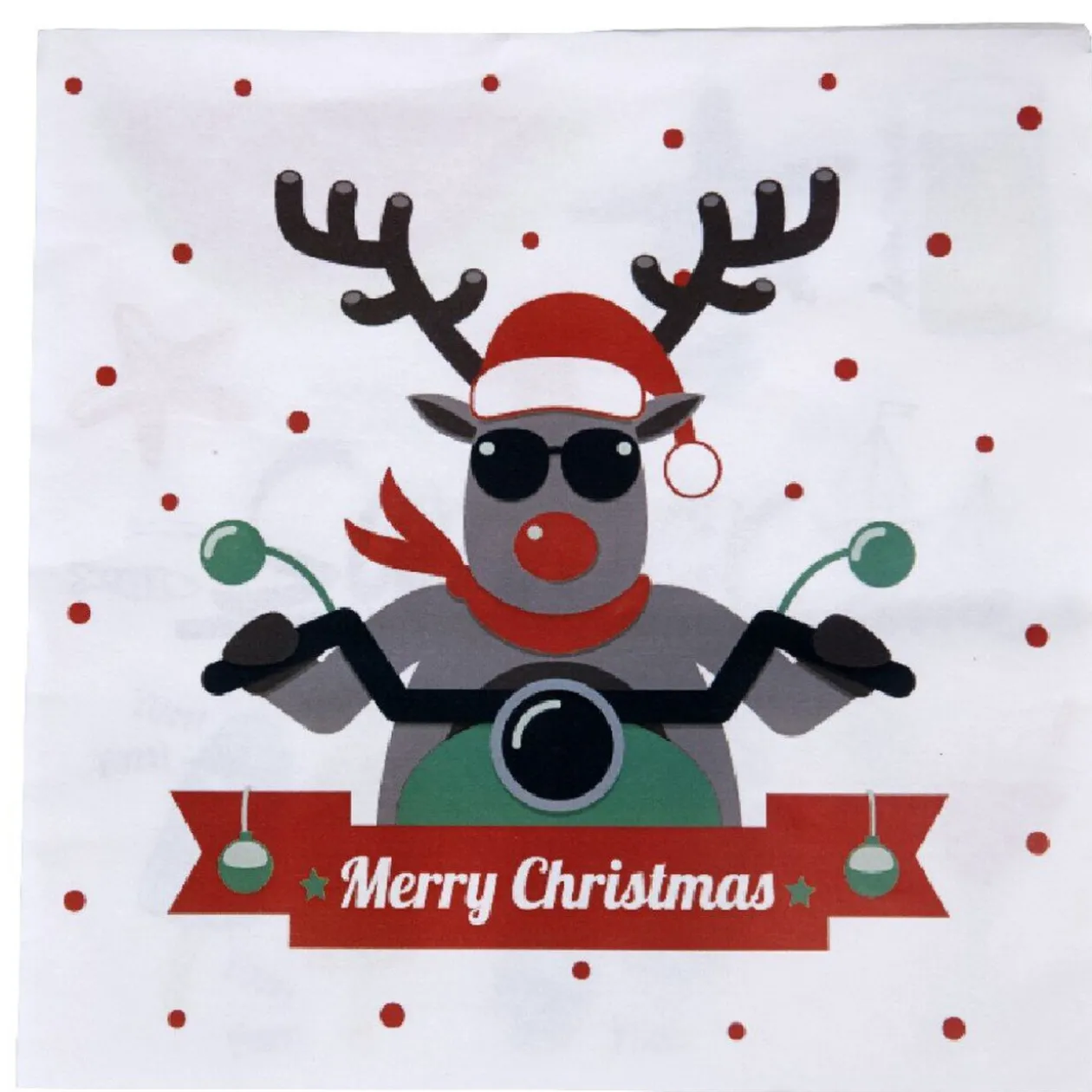 Serviette jetable design renne motard x20