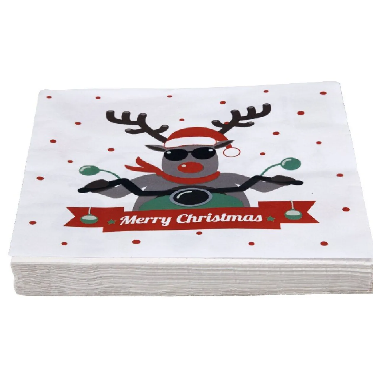 Serviette jetable design renne motard x20