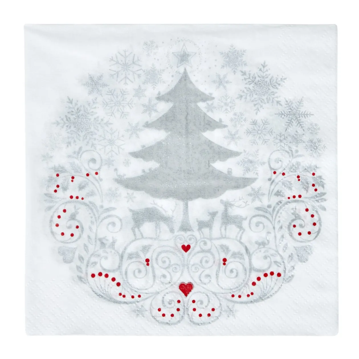Serviette jetable motif sapin givré x20