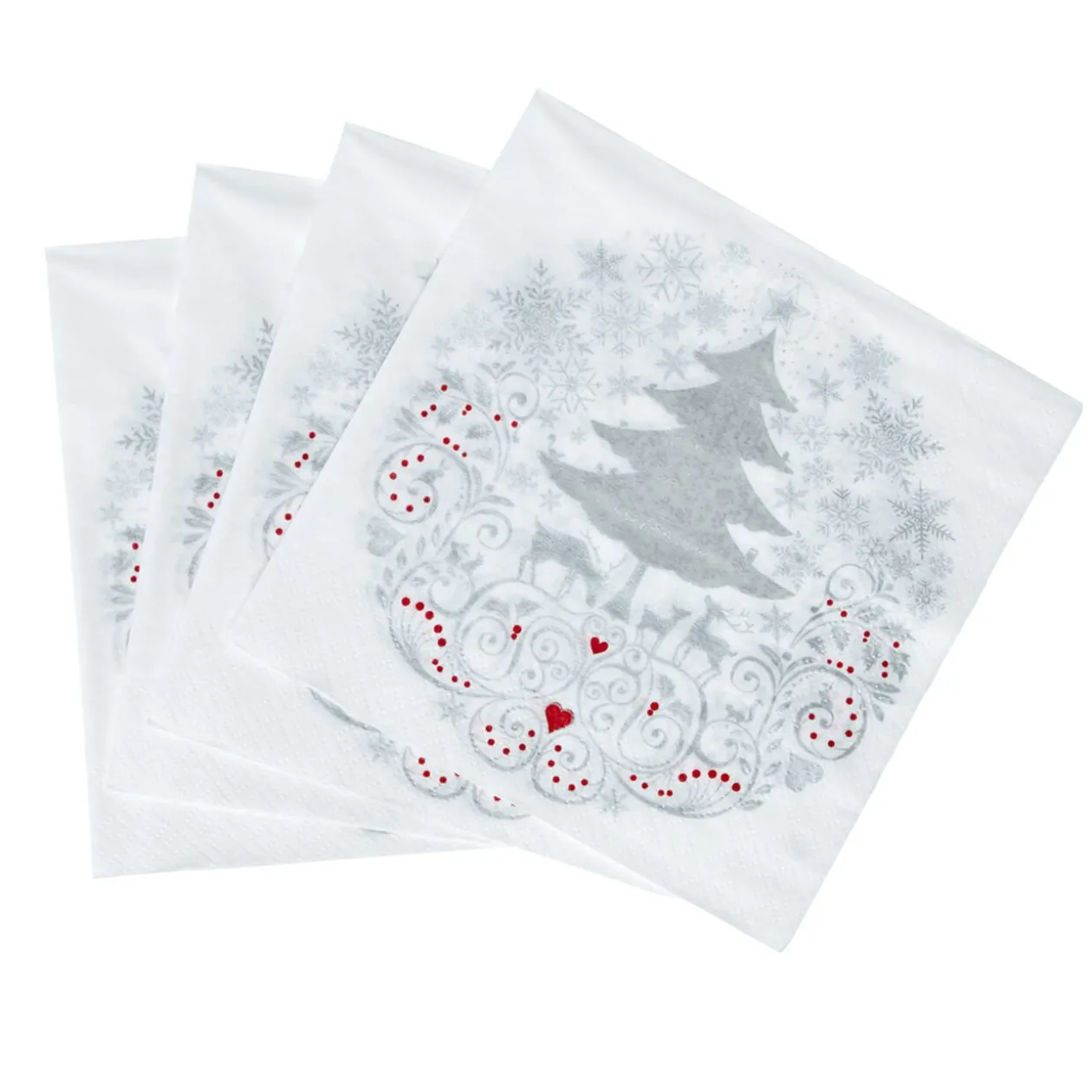 Serviette jetable motif sapin givré x20
