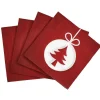 Serviette jetable motif sapin rouge et blanche x20