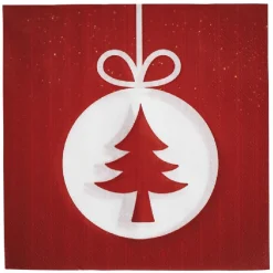 Serviette jetable motif sapin rouge et blanche x20