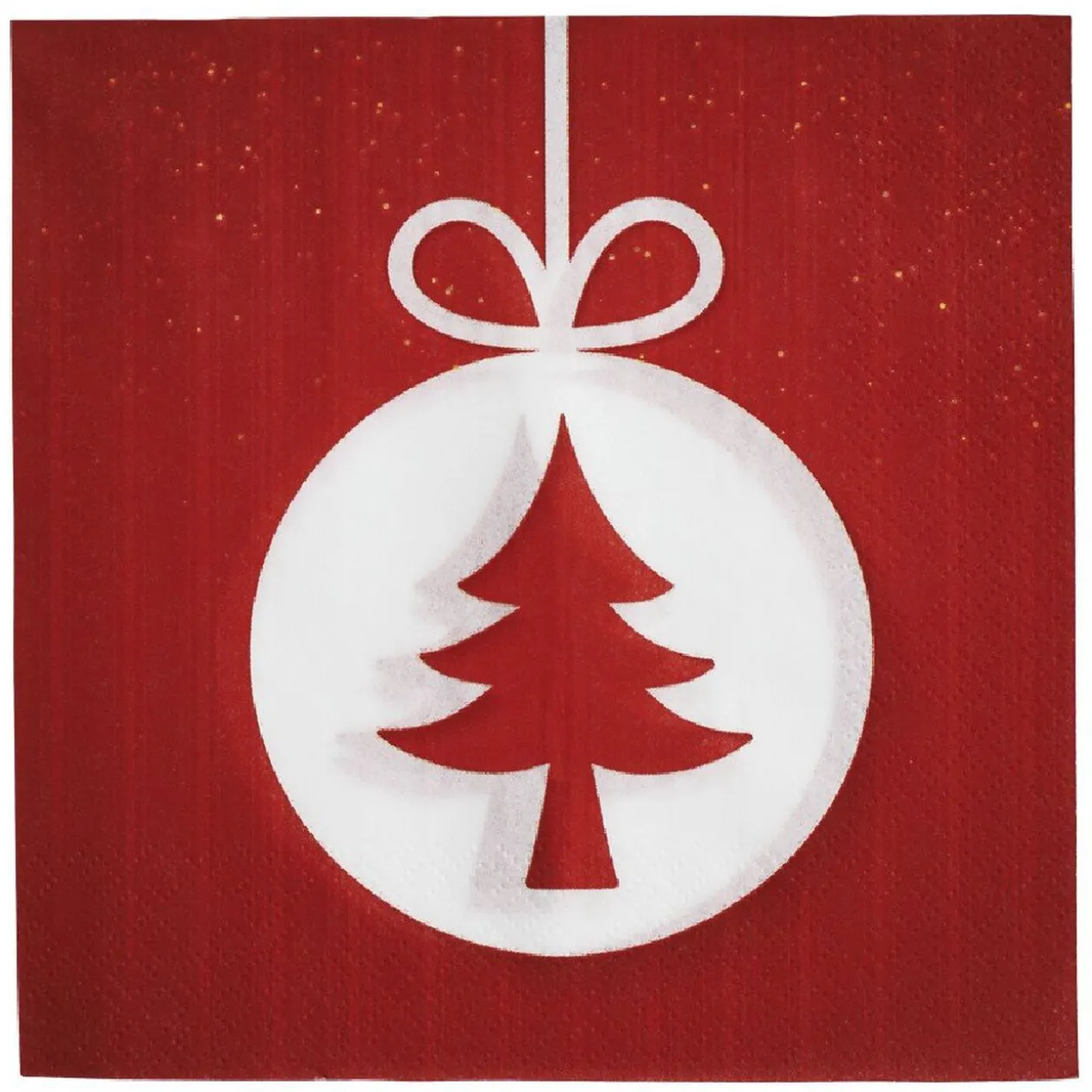 Serviette jetable motif sapin rouge et blanche x20