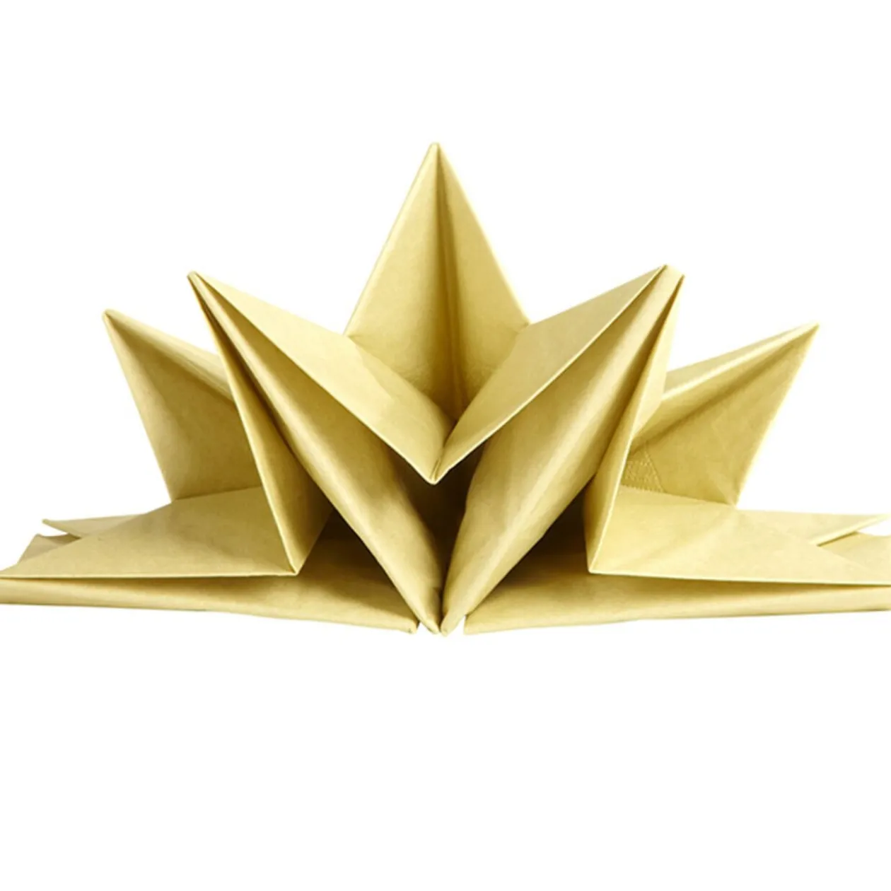 Serviette jetable pré pliée dorée x12