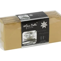 Serviette jetable pré pliée dorée x12