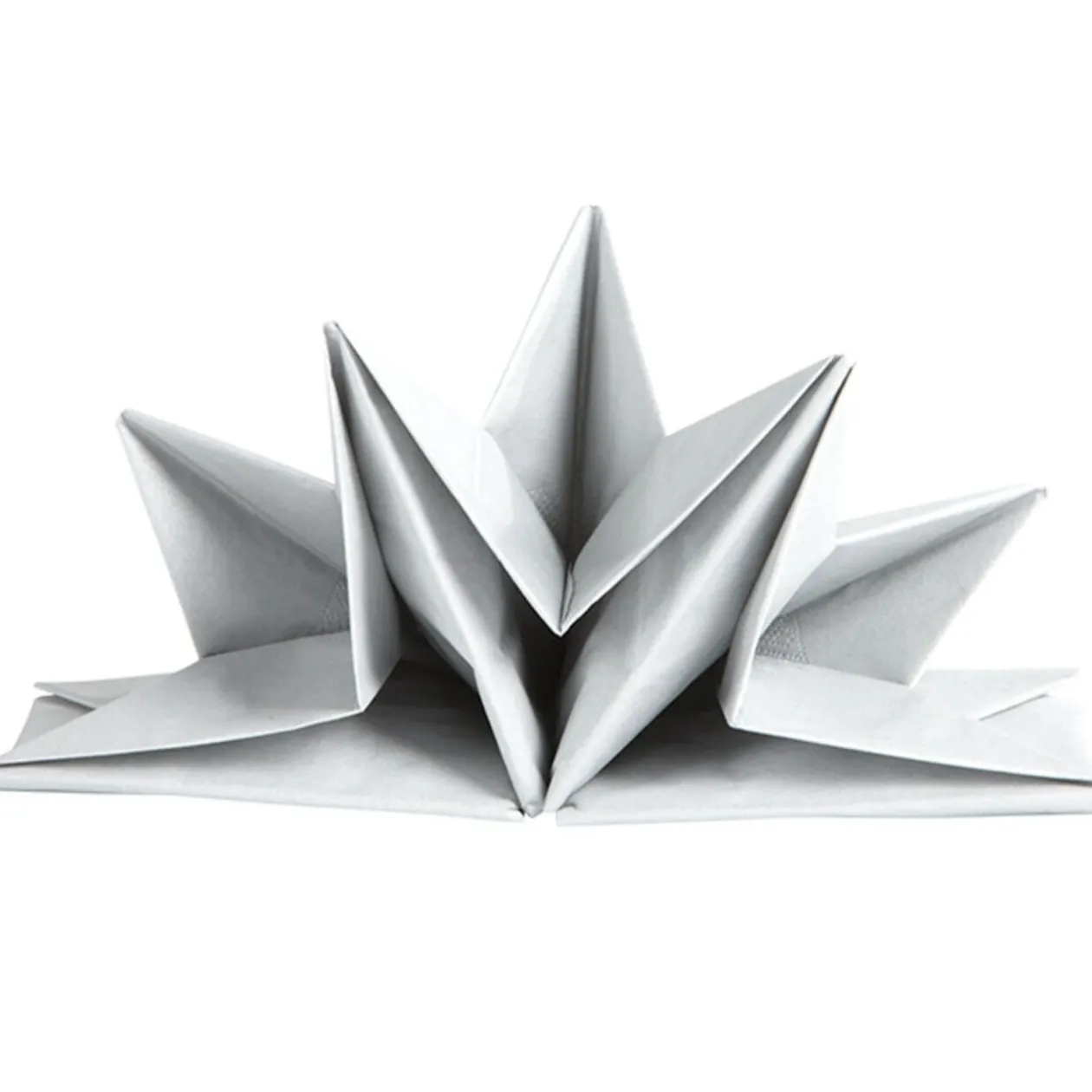 Serviette jetable pré pliée argentée x12