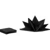 Serviette jetable pré pliée noire étoiles argentées x12
