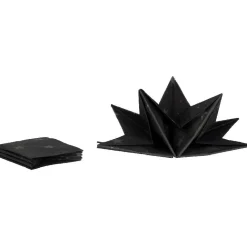 Serviette jetable pré pliée noire étoiles argentées x12