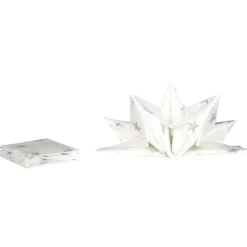 Serviette jetable pré pliée blanche étoiles argentées x12