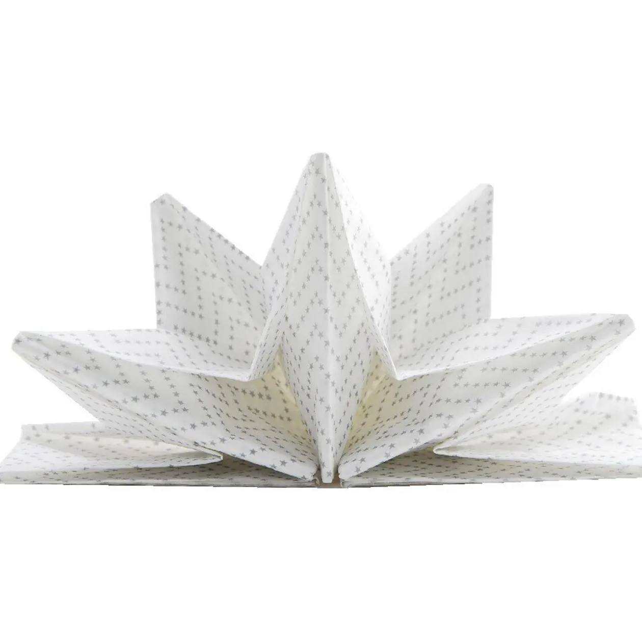 Serviette jetable pré pliée blanche chevrons argentés x12