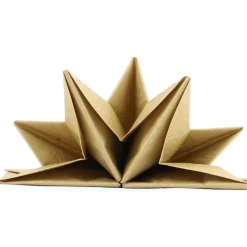 Serviette jetable pré pliée dorée x12