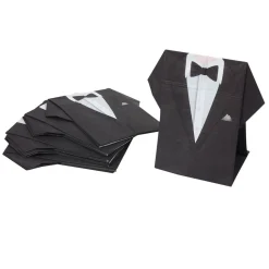 Serviette jetable pré pliée design costume de marié x10