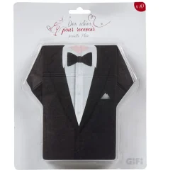 Serviette jetable pré pliée design costume de marié x10