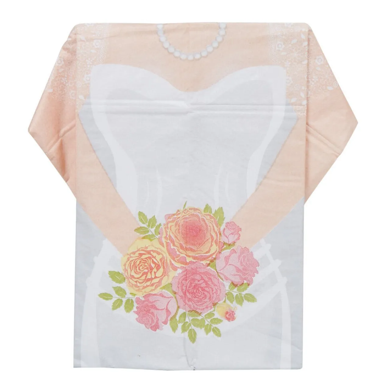 Serviette jetable pré pliée design robe de mariée x10