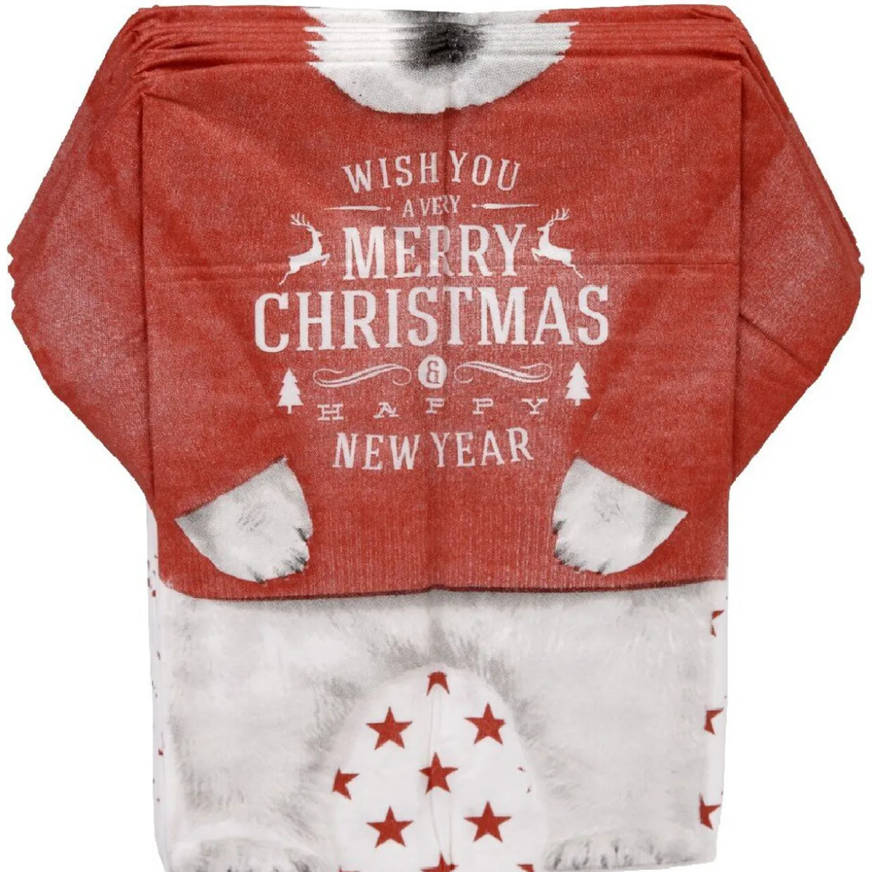 Serviette jetable pré pliée design ours blanc x10