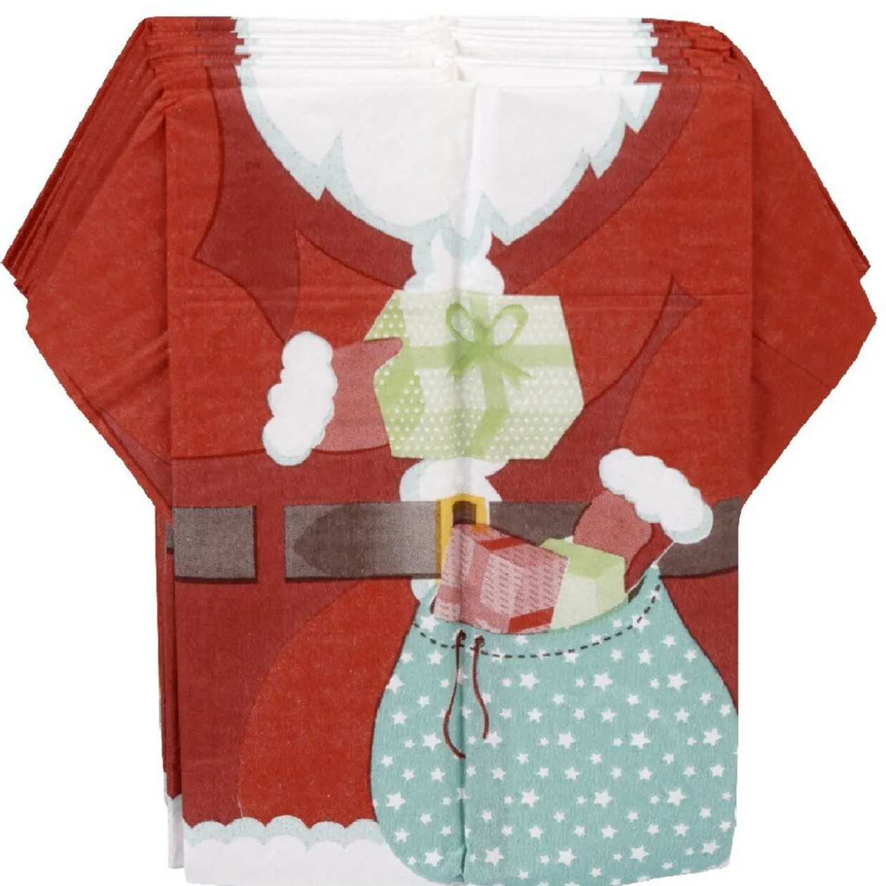 Serviette jetable pré pliée design père noël x10