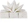 Serviette jetable pré pliée blanche étoiles argentées x12
