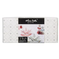 Serviette jetable pré pliée blanche étoiles argentées x12