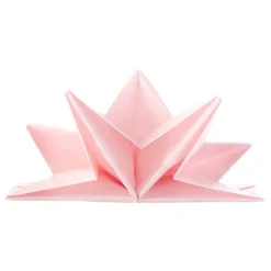 Serviette jetable pré pliée uni rose x12