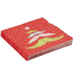 Serviette jetable rouge design arbre de noël x20