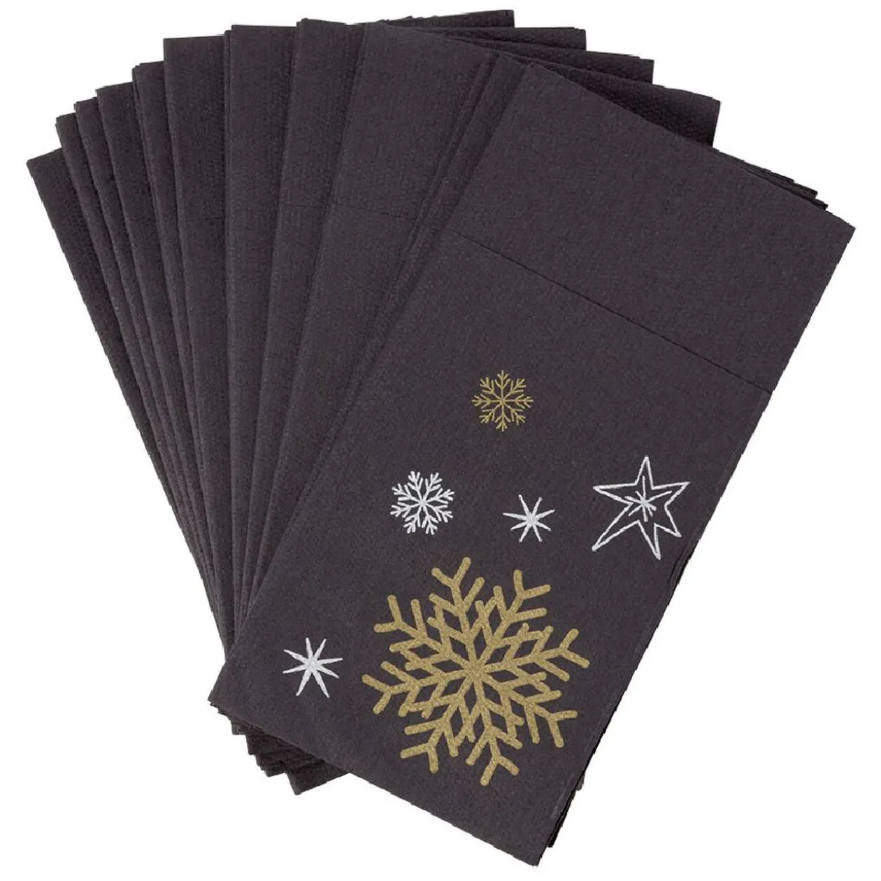 Serviette kangourou en papier motif flocon de neige x20