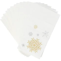 Serviette kangourou en papier motif flocon de neige x20