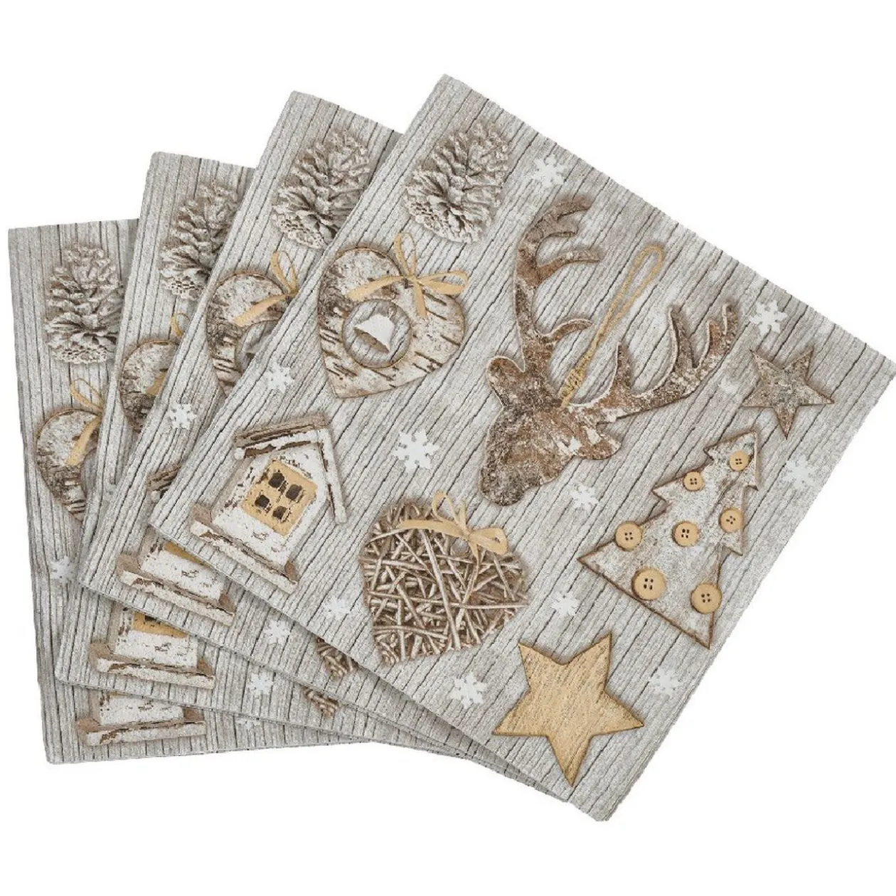 Serviette motif cerf beige x20