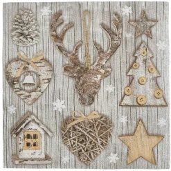 Serviette motif cerf beige x20