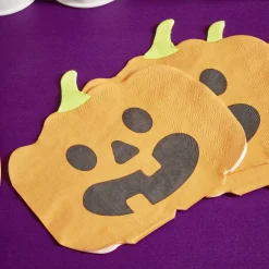 Serviette papier Halloween forme citrouille orange x20