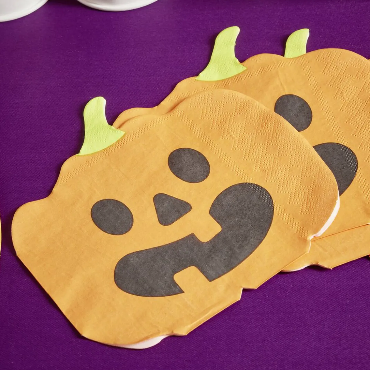 Serviette papier Halloween forme citrouille orange x20