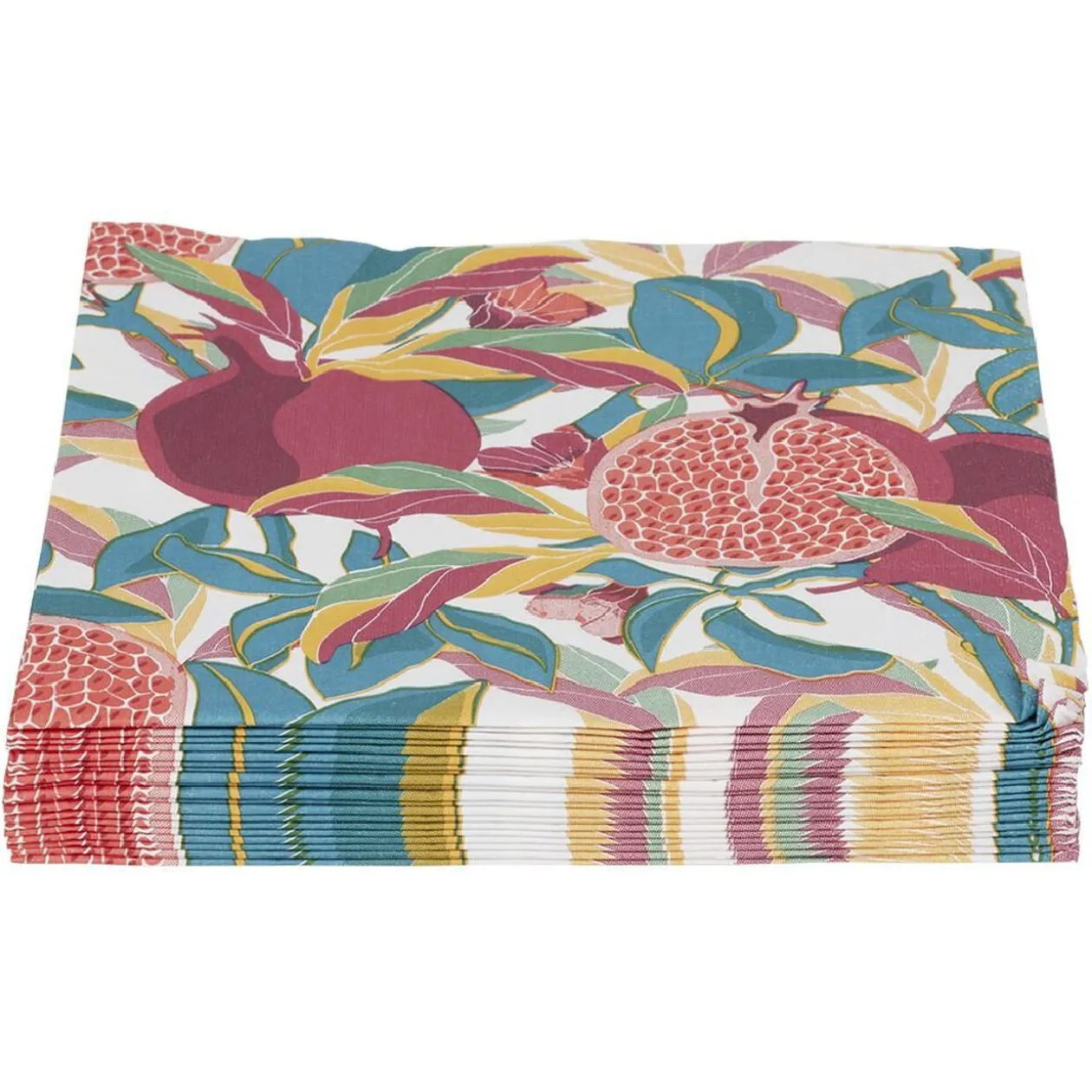 Serviette papier motif exotique grenade feuillage 33x33cm 3 plis x20