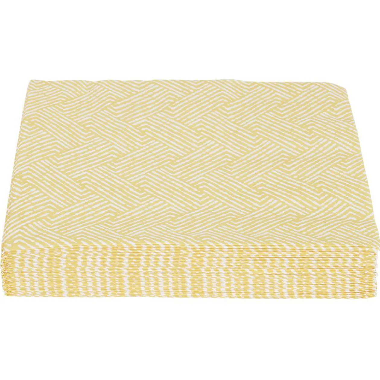 Serviette papier motif géométrique blanc et jaune 33x33cm 3 plis x20