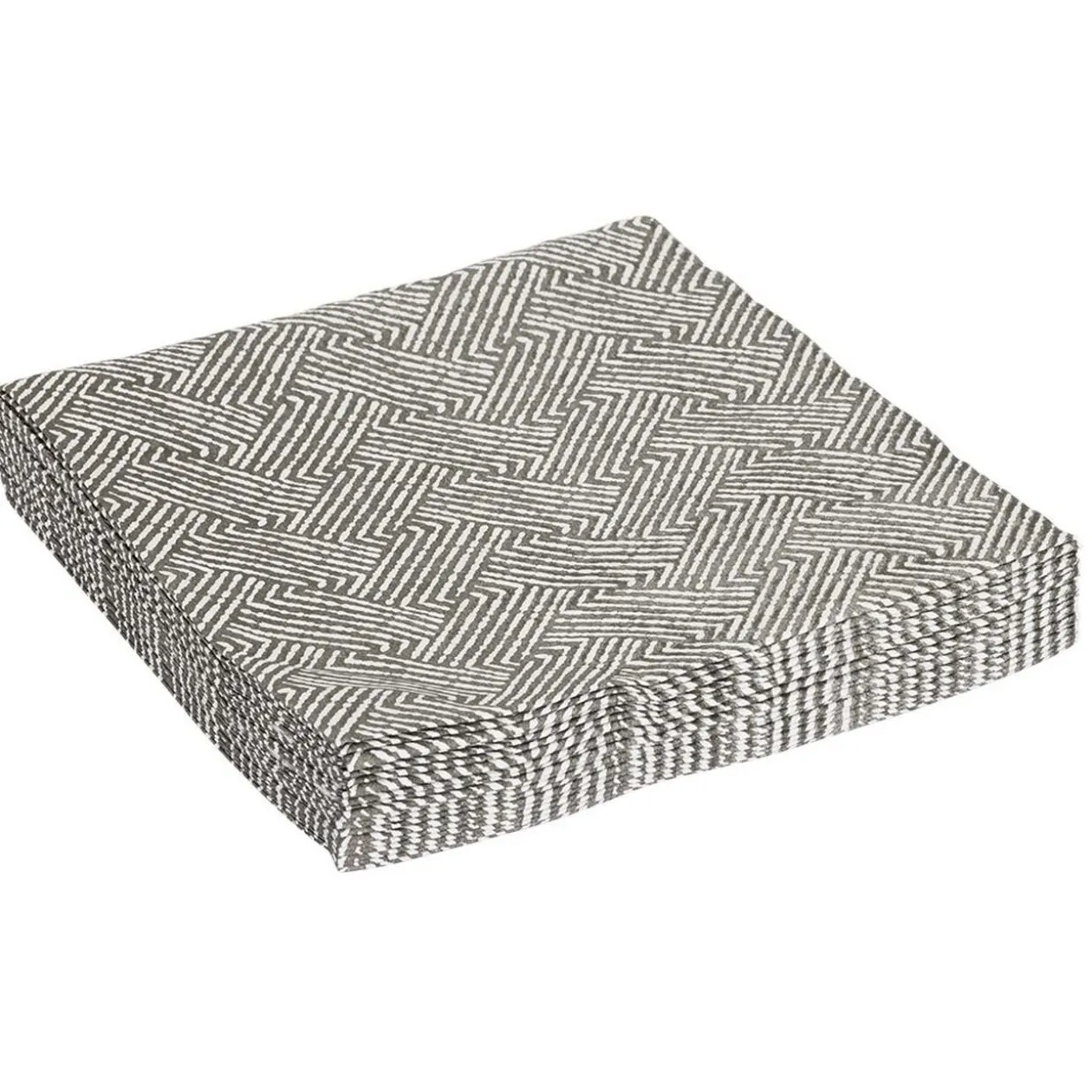 Serviette papier motif géométrique blanc et noir 33x33cm 3 plis x20