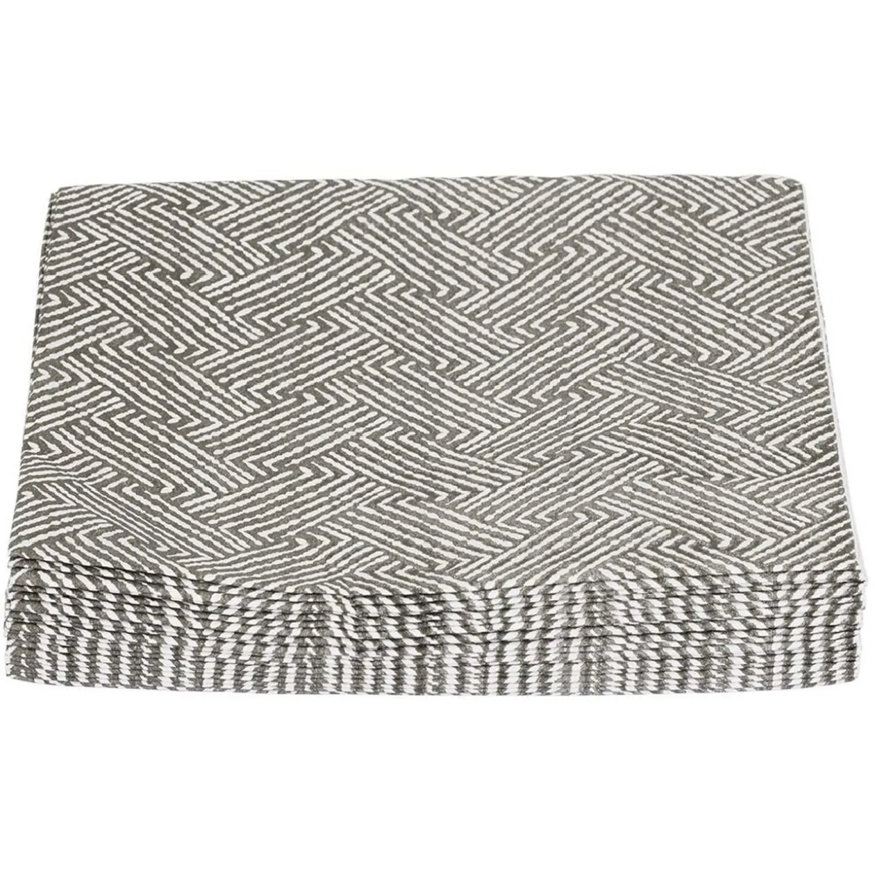 Serviette papier motif géométrique blanc et noir 33x33cm 3 plis x20