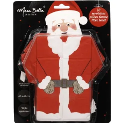 Serviette pré pliée Père Noël x10