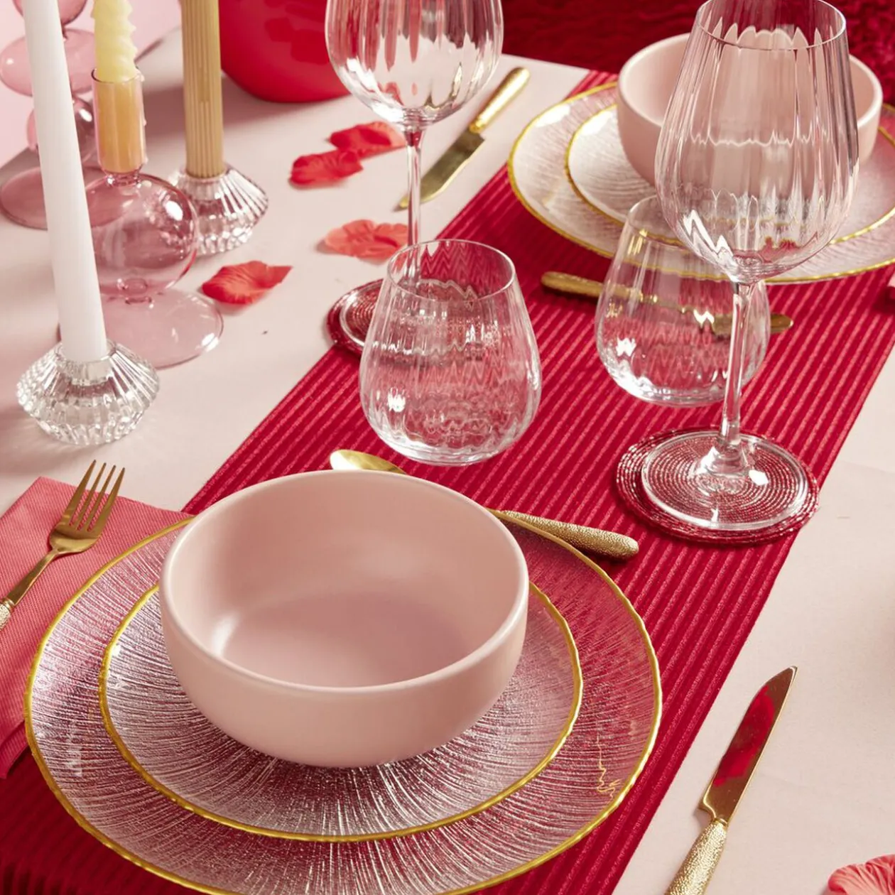 Serviette range couverts 40cm rouge x20