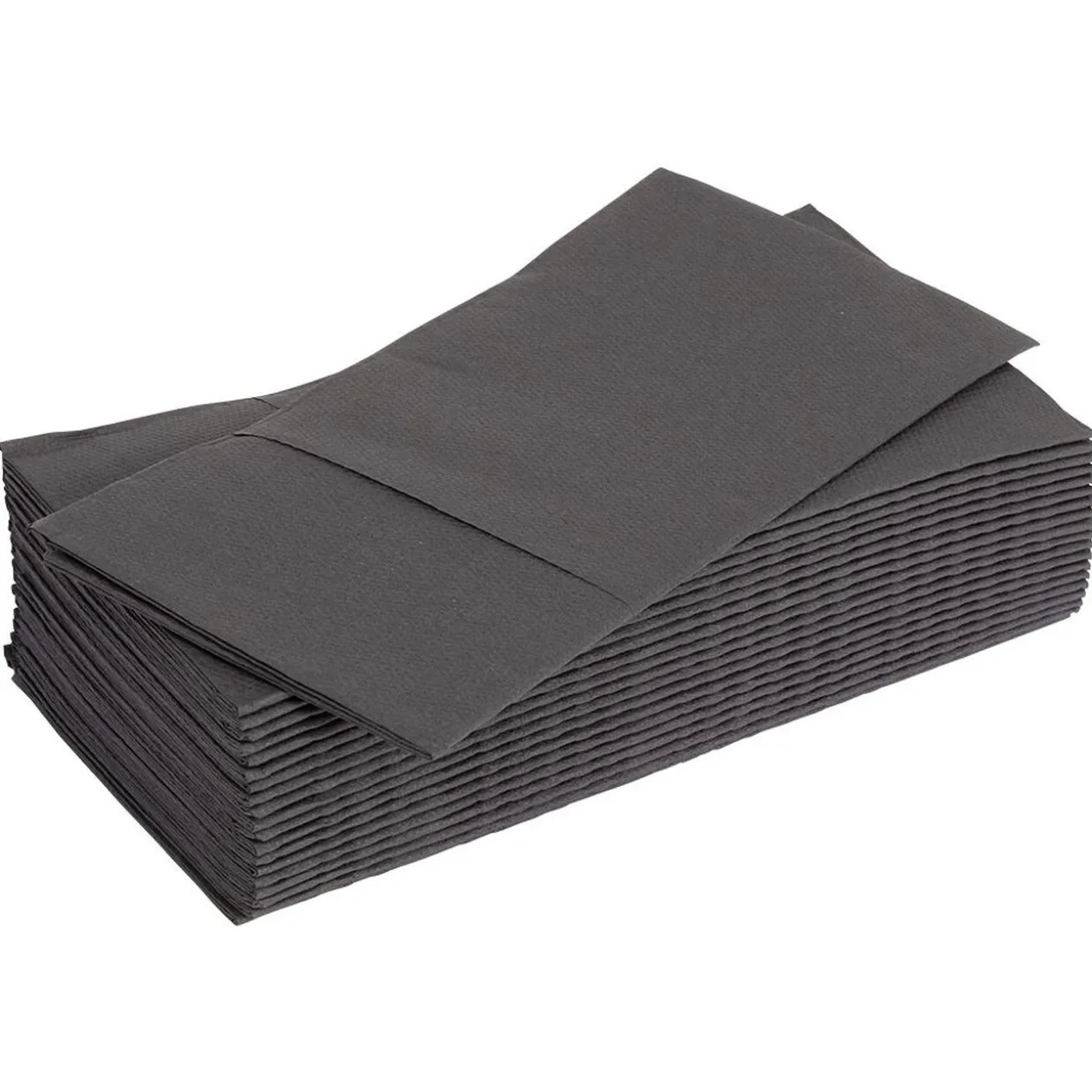 Serviette range couverts 40cm noir x20