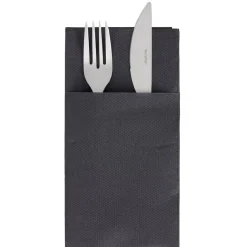 Serviette range couverts 40cm noir x20