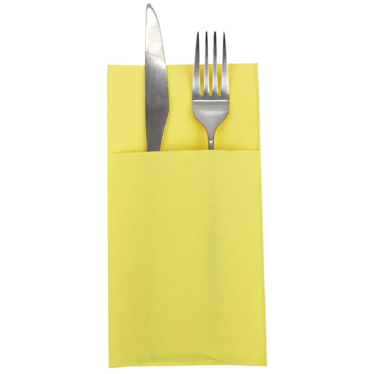 Serviette range couverts 40cm jaune canari x20