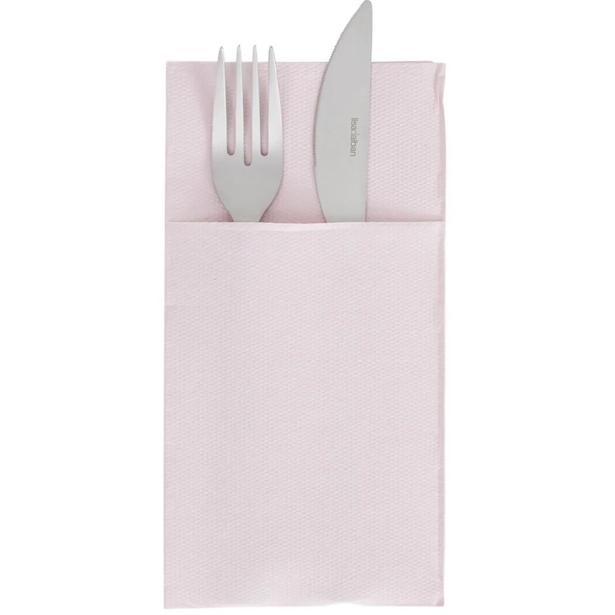 Serviette range couverts 40cm rose pâle x20