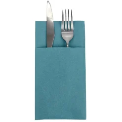 Serviette range couverts 40cm vert émeraude x20