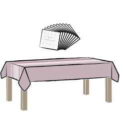 Set décoration de table anniversaire blanc et rose