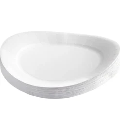 Set de 50 assiettes carton et 50 serviettes blanches