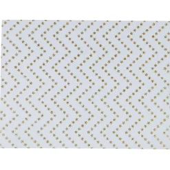 Set de table blanc décor chevrons dorés x8